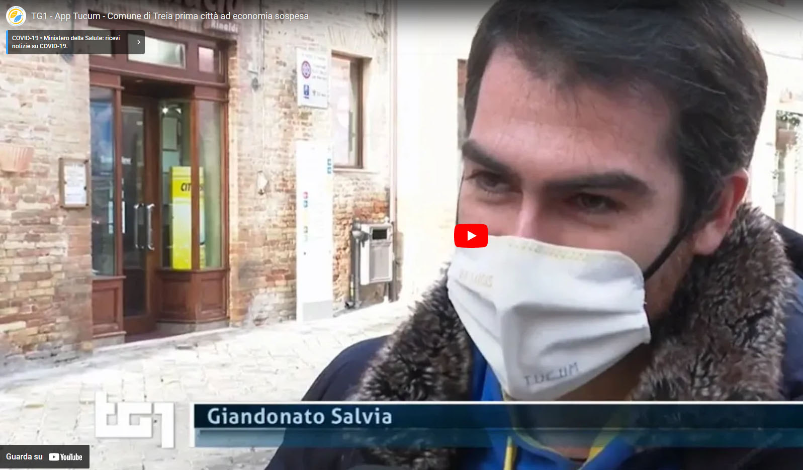 Servizio TG1 - App Tucum - Comune di Treia prima città ad economia sospesa
